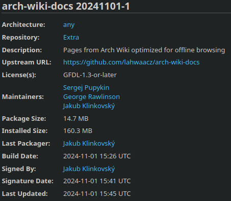 Arch Wiki Package