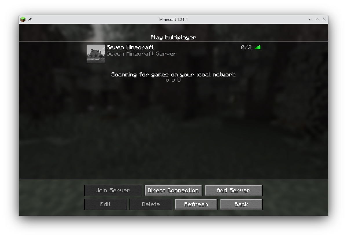 Minecraft Server selection